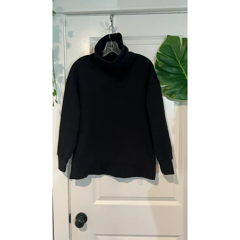 Athleta 24/7 Funnel Neck Pullover Sweater Fleece Black Size Women's XS